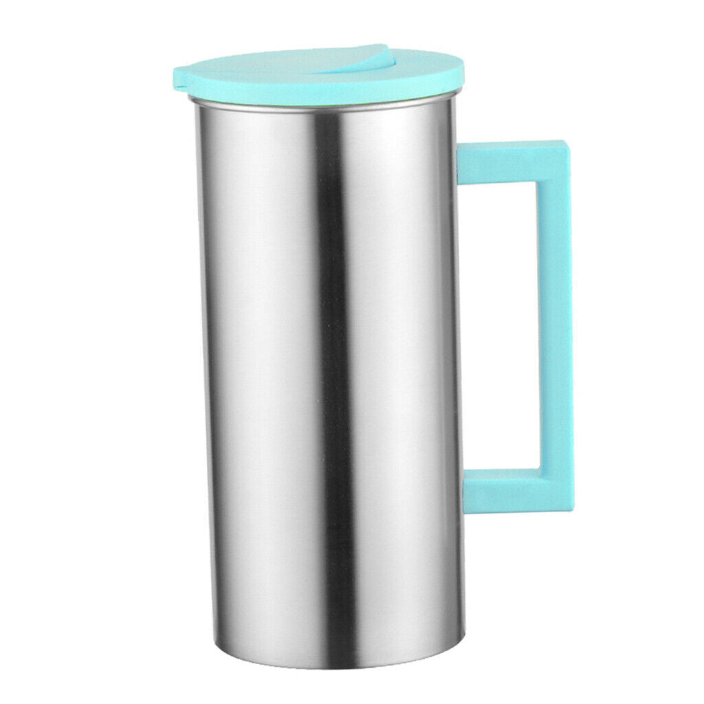 2 Pcs Stainless 1.8L / 61 Ounces/ 0.5 Gallon Water Pitcher Juice Ice Tea Jug