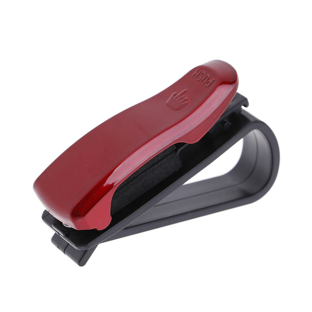 Red Car Sun Visor Clip Holder For Reading Glasses Sunglasses Eyeglass Card KBDA