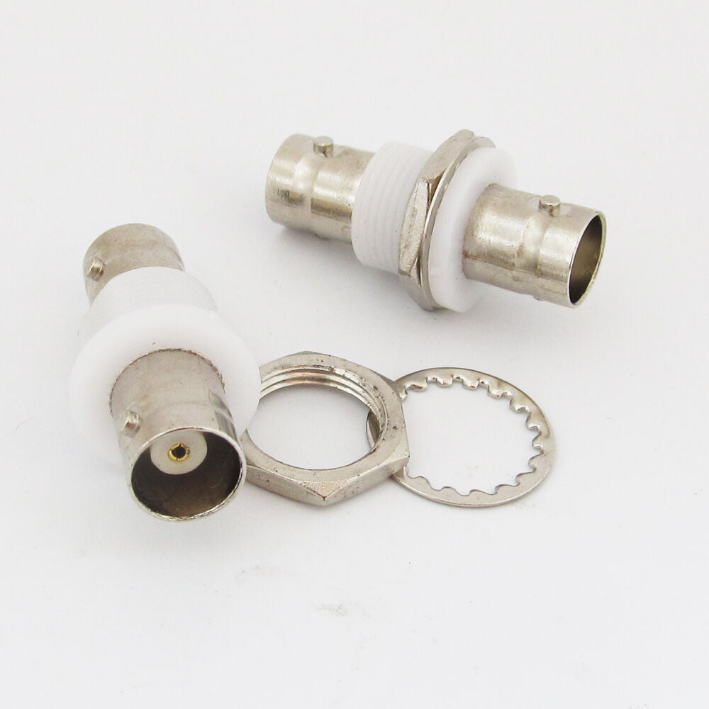 10pcs BNC Female to BNC Female Straight Coupler Adapter Connector White Bulkhead