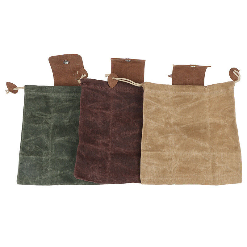 Outdoor Canvas Bushcraft Foraging Pouch Bag With Drawstring for Hiking PickiFCA