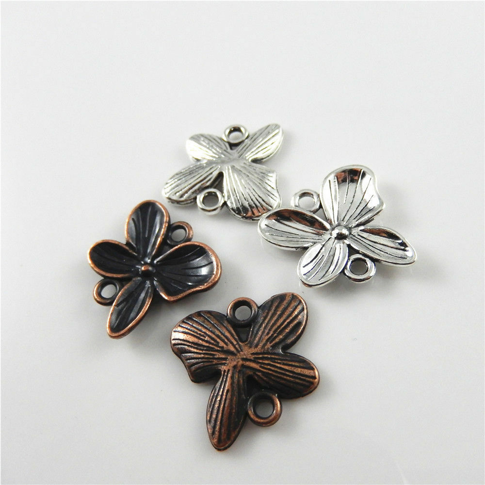 Multi-color Alloy Jewelry Making Flower Look Connector Jewelry Charm Pendant 20x
