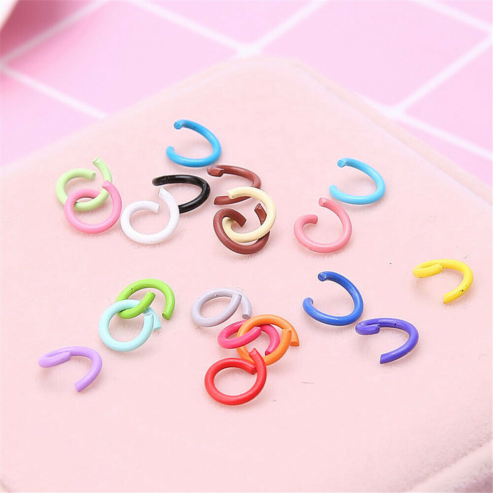 100 Mix Lot Multicolor Painted Closed Jump Rings DIY Jewelry Making Findings 8mm