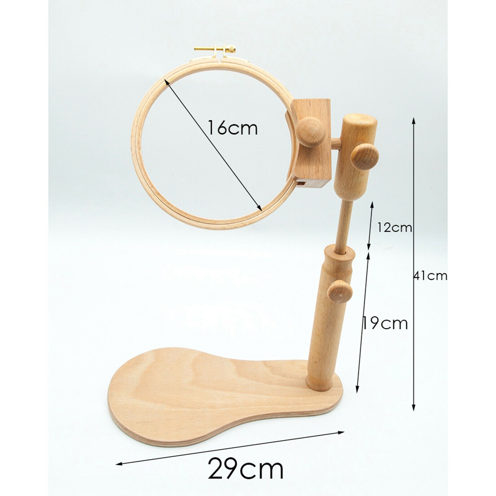 Adjustable Cross Stitch Shelf Embroidery Lap Stand Fraame Hoop 360 Ratate Wood