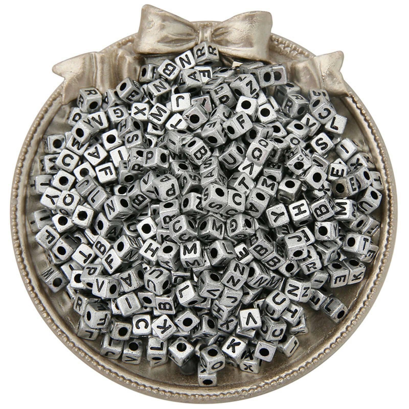 Set of 1200 5mm Square Acrylic A-Z Alphabet Letters Beads DIY Handmade