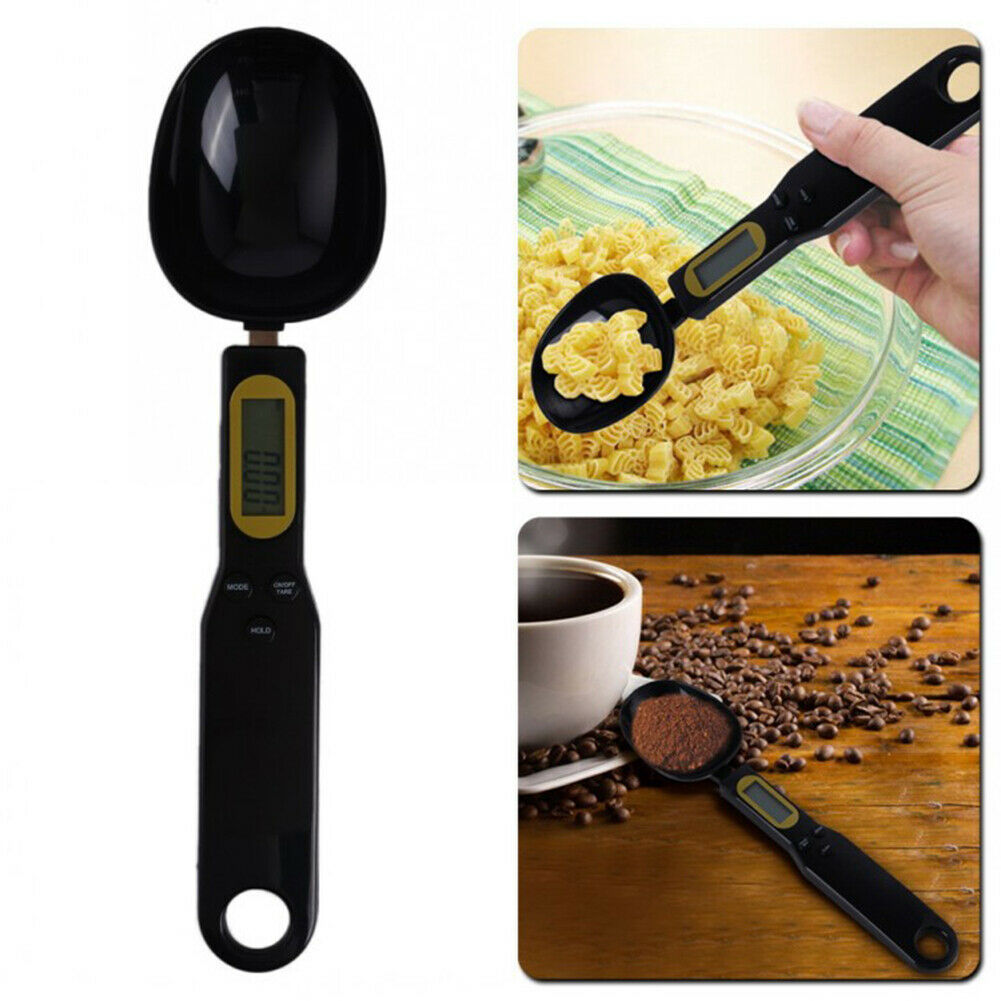 Electronic Food Spoon Scale Black Mini LCD Display Kitchen Precise Scale @