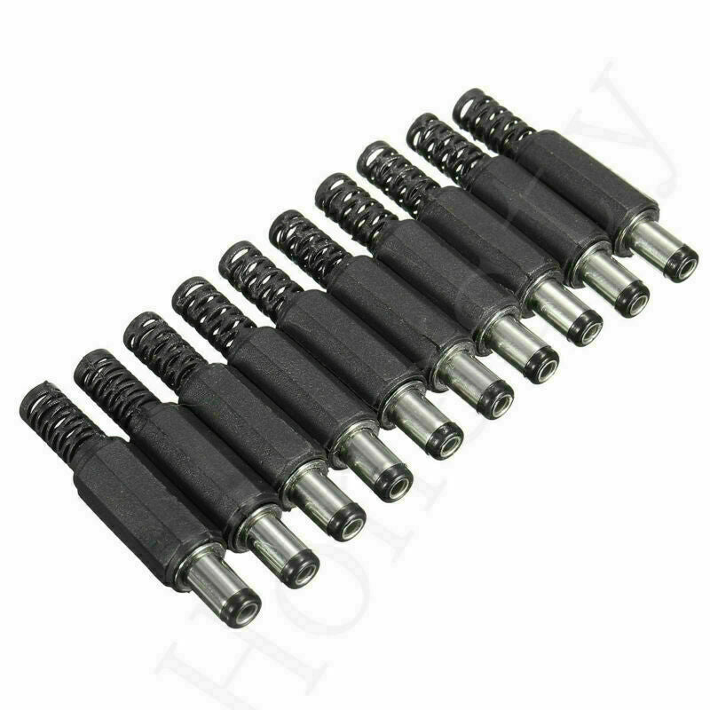 20Pcs 5.5 x 2.1mm Male Solder DC Power Barrel Tip Plug Jack Straight Connectors