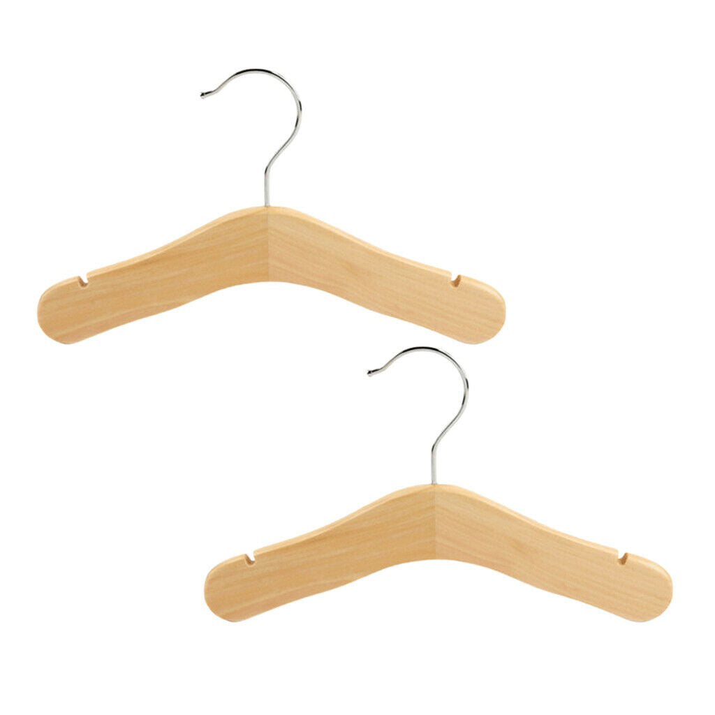 2 Pieces Children Baby Kids Wooden Coat Clothes Pants Hook Hanger Rack Stand