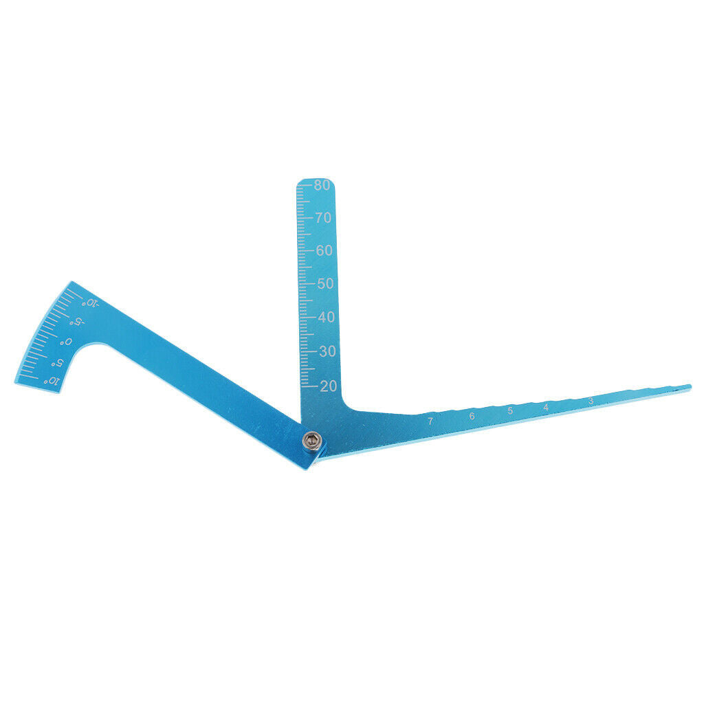 Adjustable Ruler Measure Height & Wheel Rim Camber for 1/10 1/8 RC Car Blue