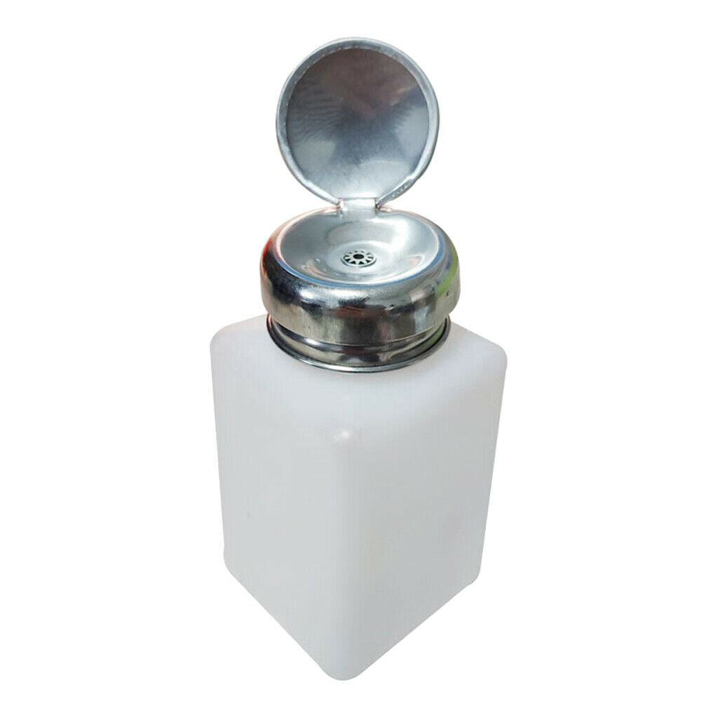 Pack of 2 White Plastic Makeup Remover Press Bottle Alcohol Pump Dispenser