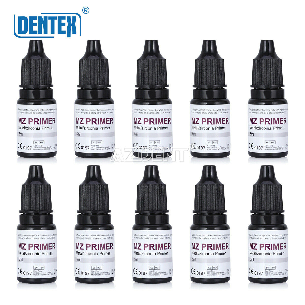 5 Bottles Dental MZ Primer Metal Zirconia Primer to Bond and Repair