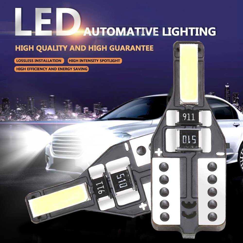 10x T10 501 194 W5W 7020SMD LED Car CANBUS Error Free Wedge Light Bulb White USA