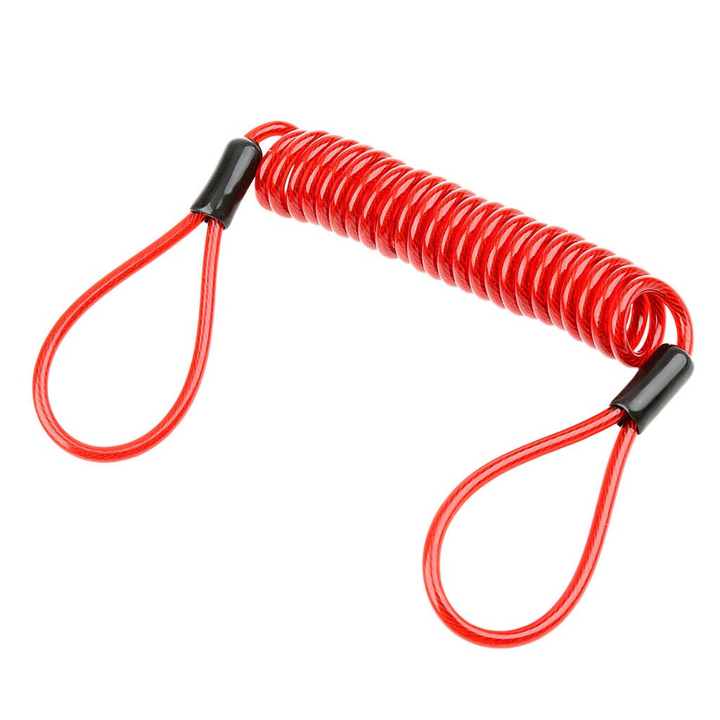 1.5m Motorcycle Disc Brake Lock Spring Reminder Cable Security Lanyard Cord