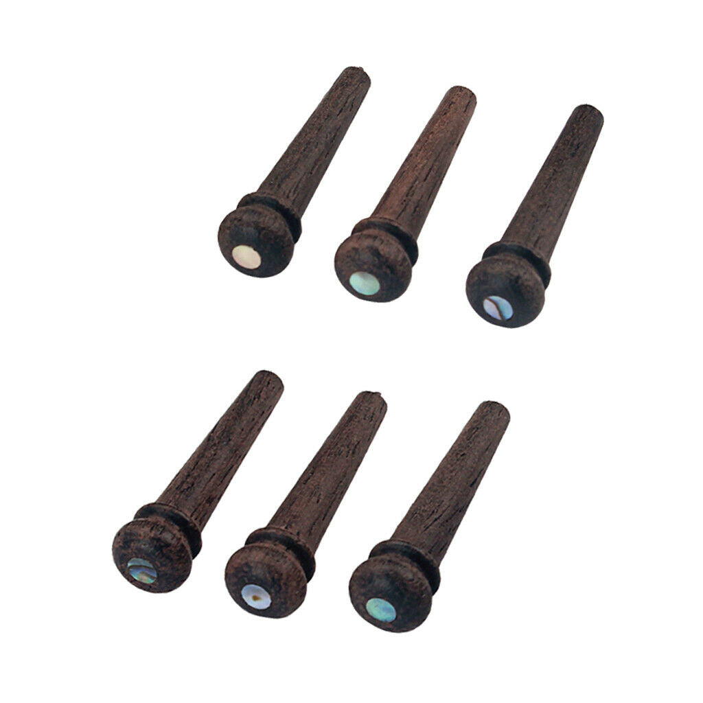 6x Guitar Bridge Pins Rosewood Acoustic Guitar String End Pegs Guitar Accs