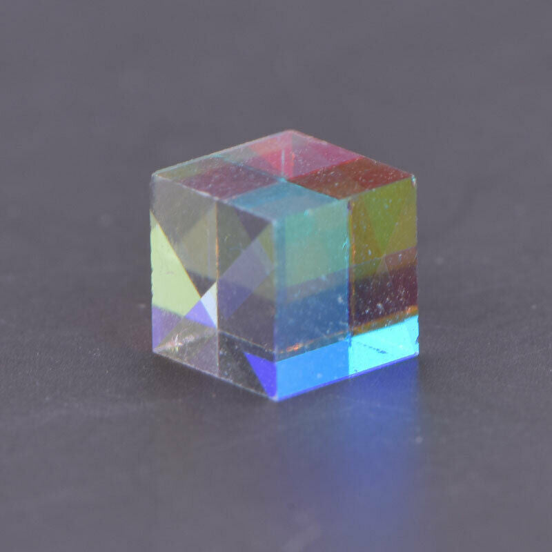 1PC Prism Six-Sided Light Combine Cube Prism Stained Glass Beam Splitting.l8