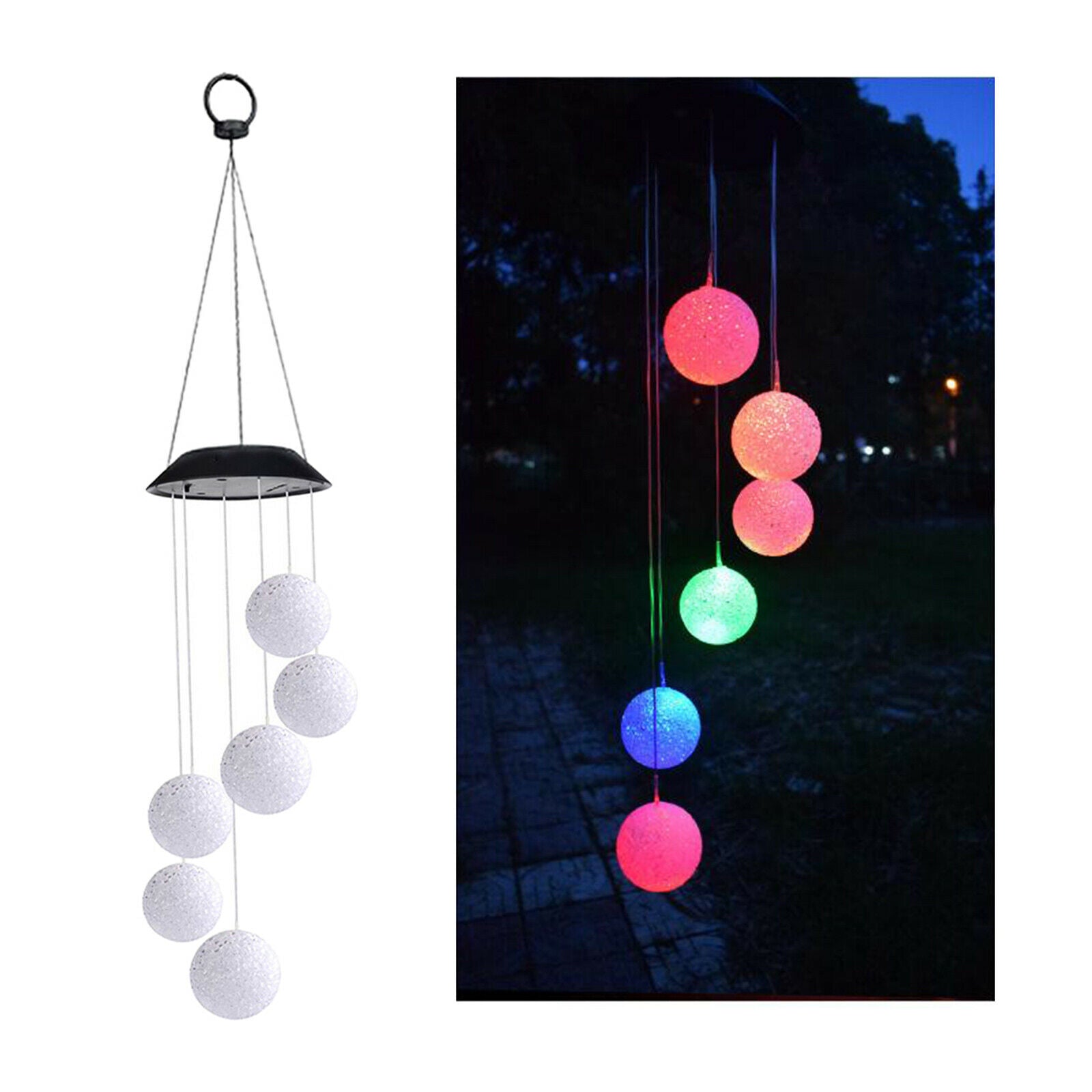 Garden Ball Shape LED Solar Powered Lights Outdoor Courtyard Hanging Decorative