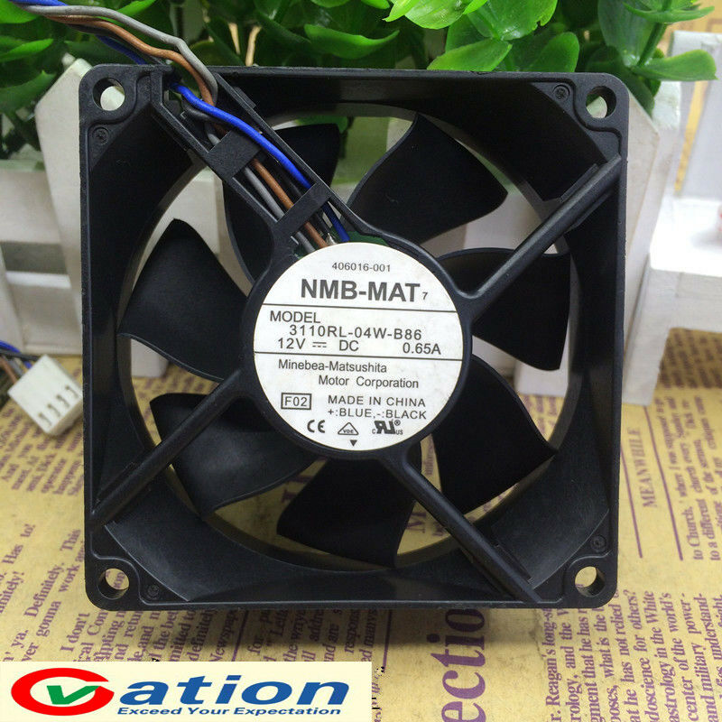 For 1 PCS NMB 3110RL-04W-B86 Fan 4 pin DC 12V 0.65A 80*80*25MM