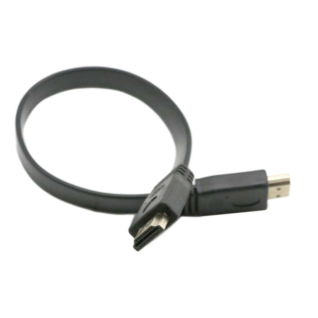 Full HD   Male to Male Plug Flat Cable Adapter for Audio Video HDTV 0.5m