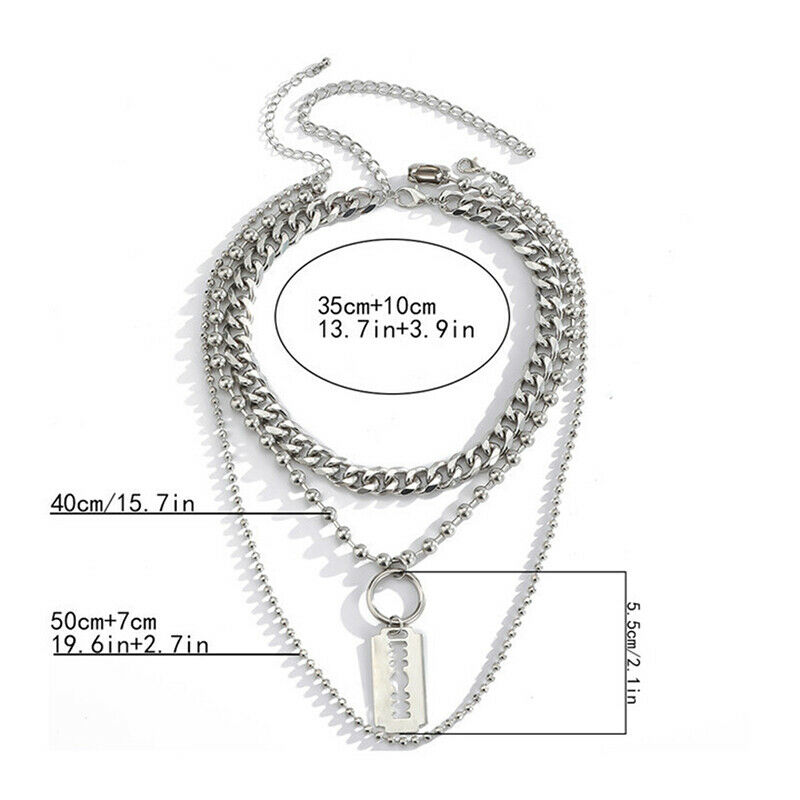 Fashion Multi-layer Hip hop Round Bead Chain Women Men Choker Neckalce Je.l8