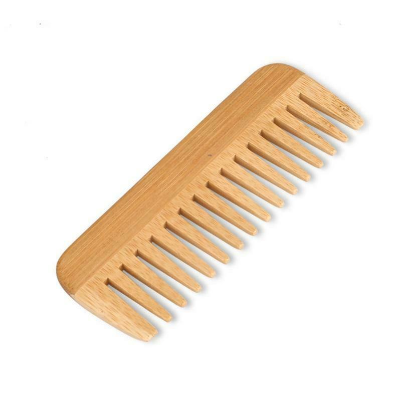 Natural Bamboo Wide Tooth Comb Detangling Anti-Static Curly Hair for Women Men