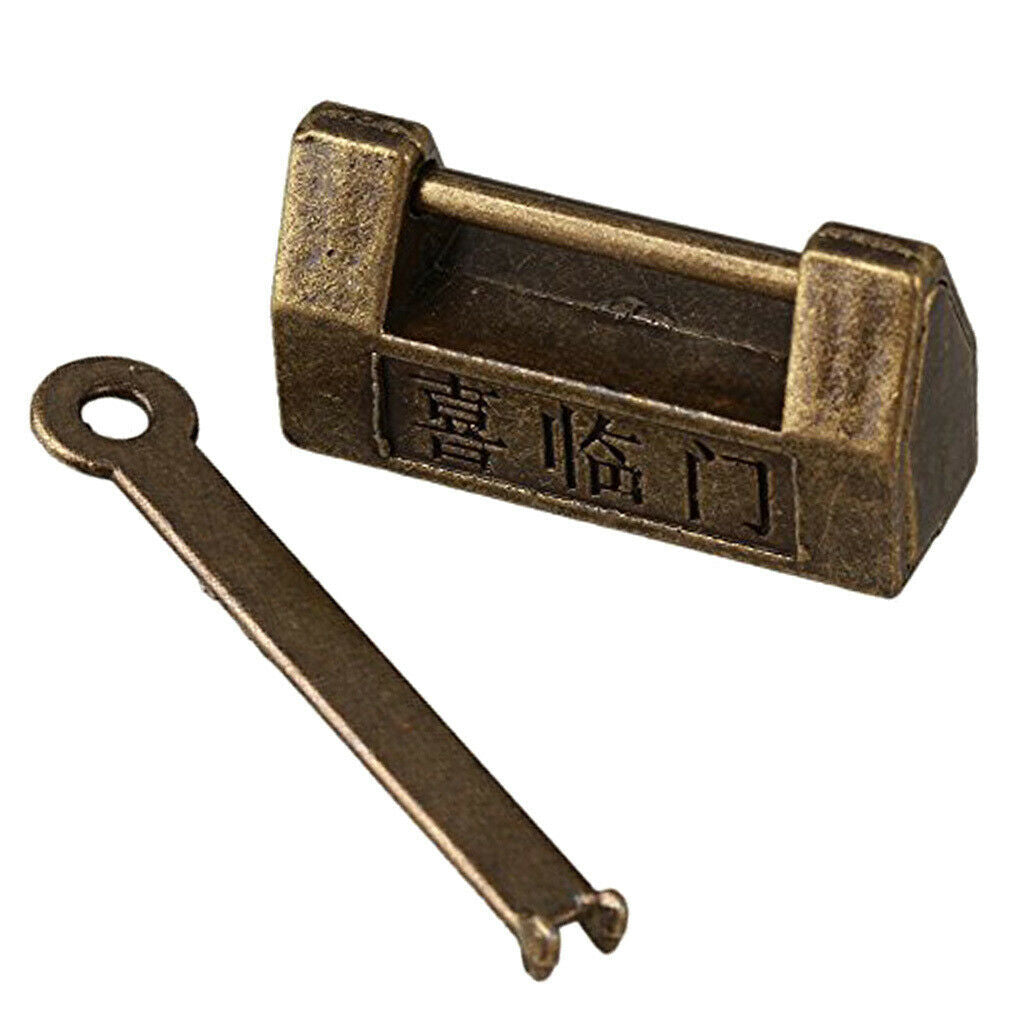 2Pcs Metal Zinc Alloy Padlock for Furniture Luggage Suitcase Cabinet Bronze