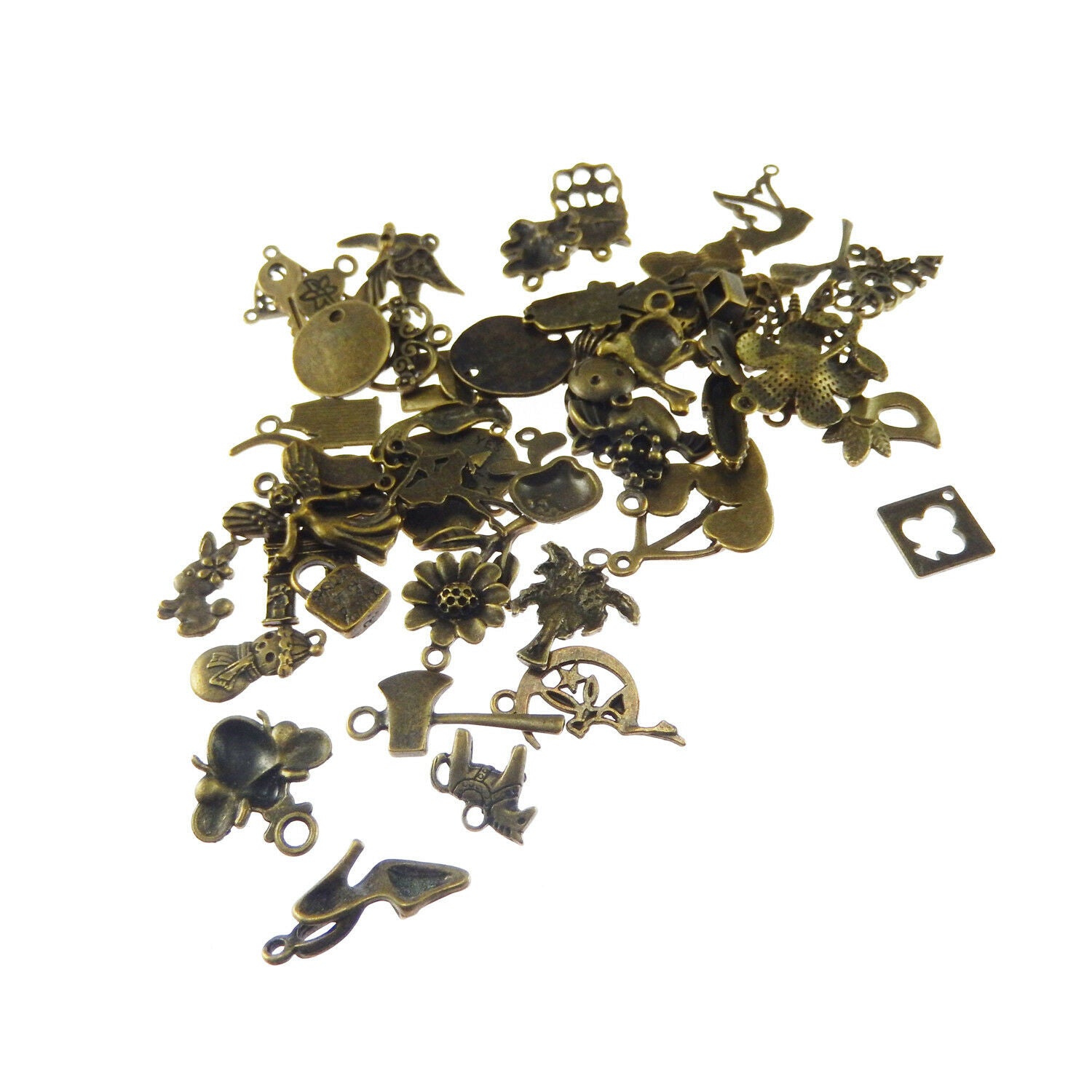 50g/lot Assorted Jewelry Crafts Alloy Bronze Charms Pendants Accessories 53201