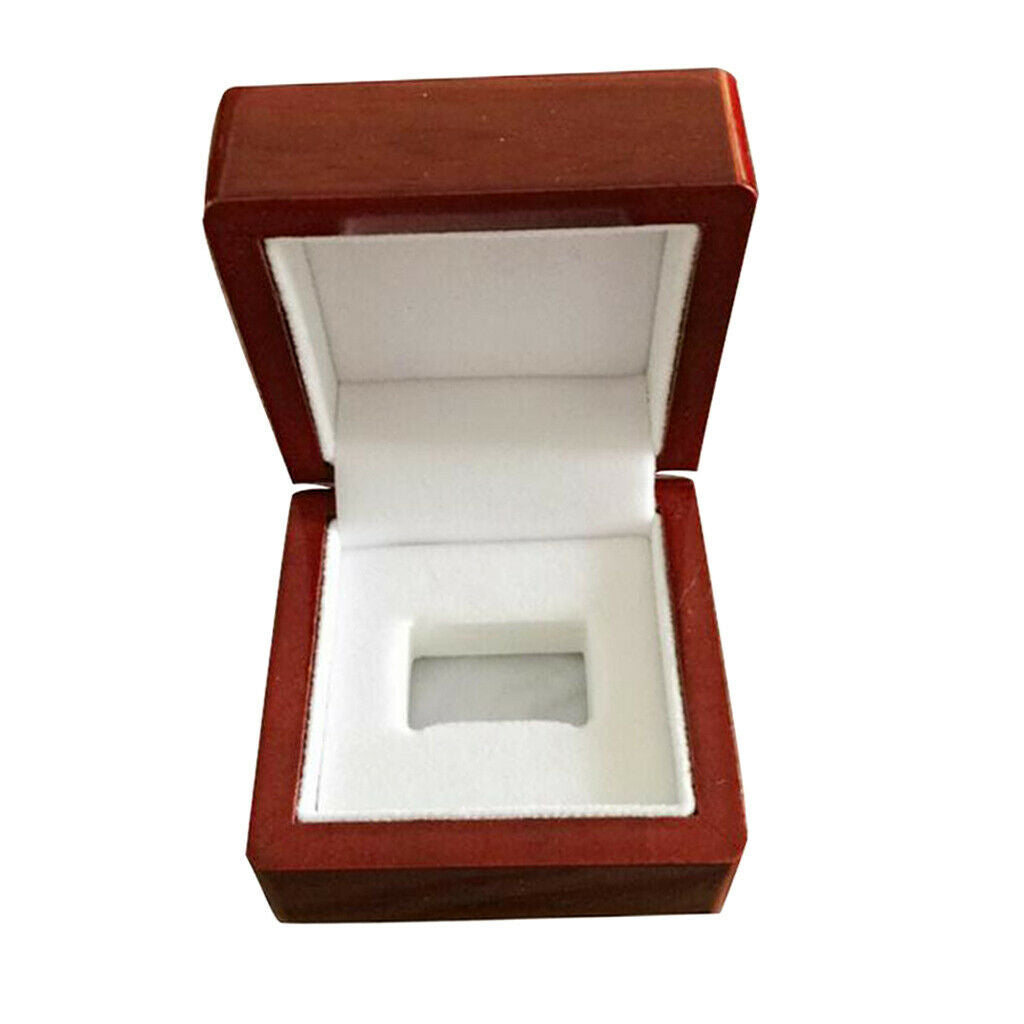 2x Square Wine Red Solid Natrual Wood Display Box Wedding Rings Holder