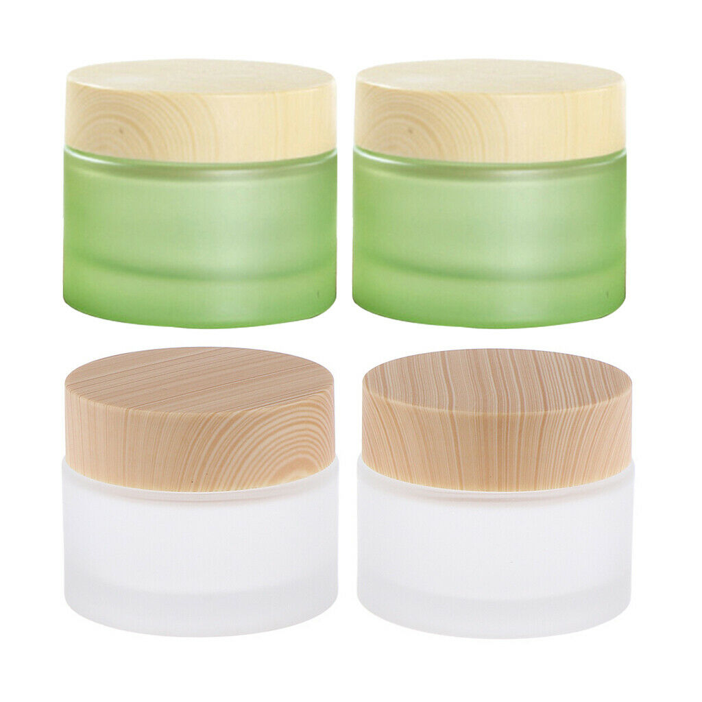 4Pcs 20g/50g Empty Glass Lotion Lip Balm Jars Body Butter Sample Container