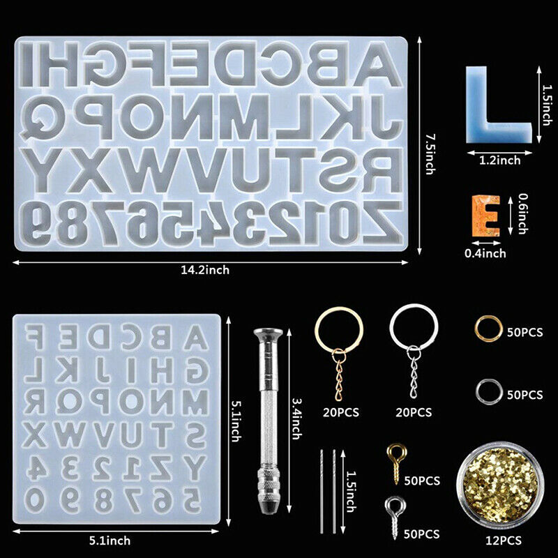 Big small letter pendant key pendant silicone mold set For Jewelry Craft MakBDA