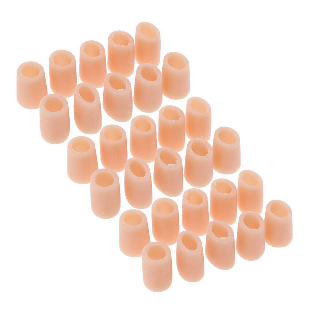 30x Silicone Toe Sleeves Caps Cushions Protector Separators for Corn Calluse