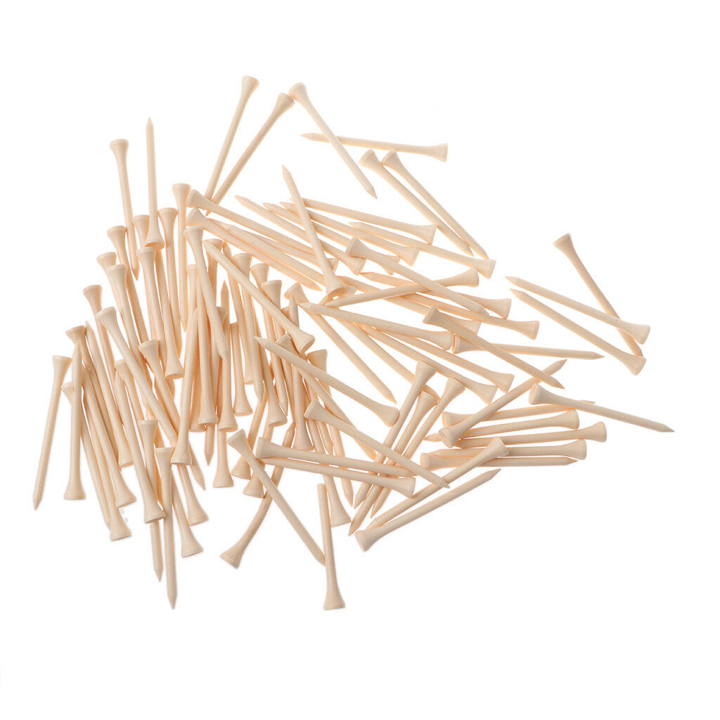 Burlywood Wooden Golf Tees - Pack of 100 - 83mm (3 1/4") Golfer Fathers Gift