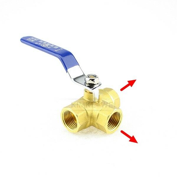 1/2" Brass 3 Way Ball Valve Full L-Port FemaleThread for Water, Oil, Gas New