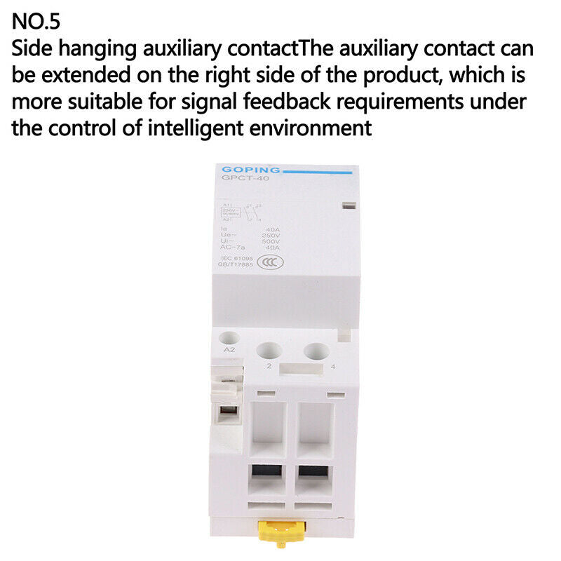 2P 40A 220V 50/60HZ Din rail Household ac contactor 2NO:0J*DD