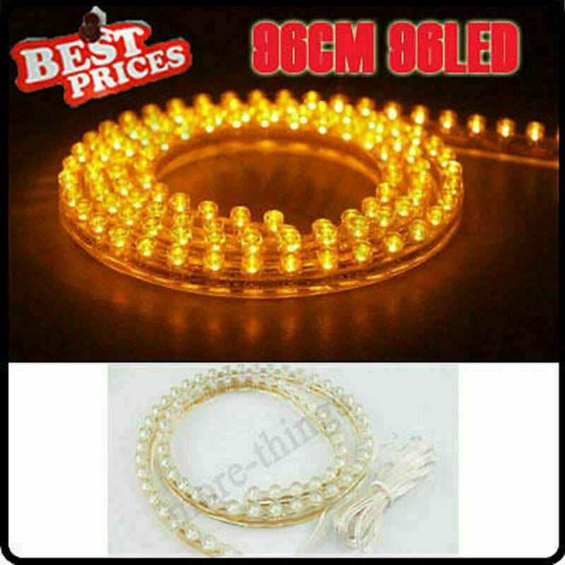 Yellow 96cm LED SMD Car Grill Flexible Strip Light Lamp Bulb 12V Waterproof New