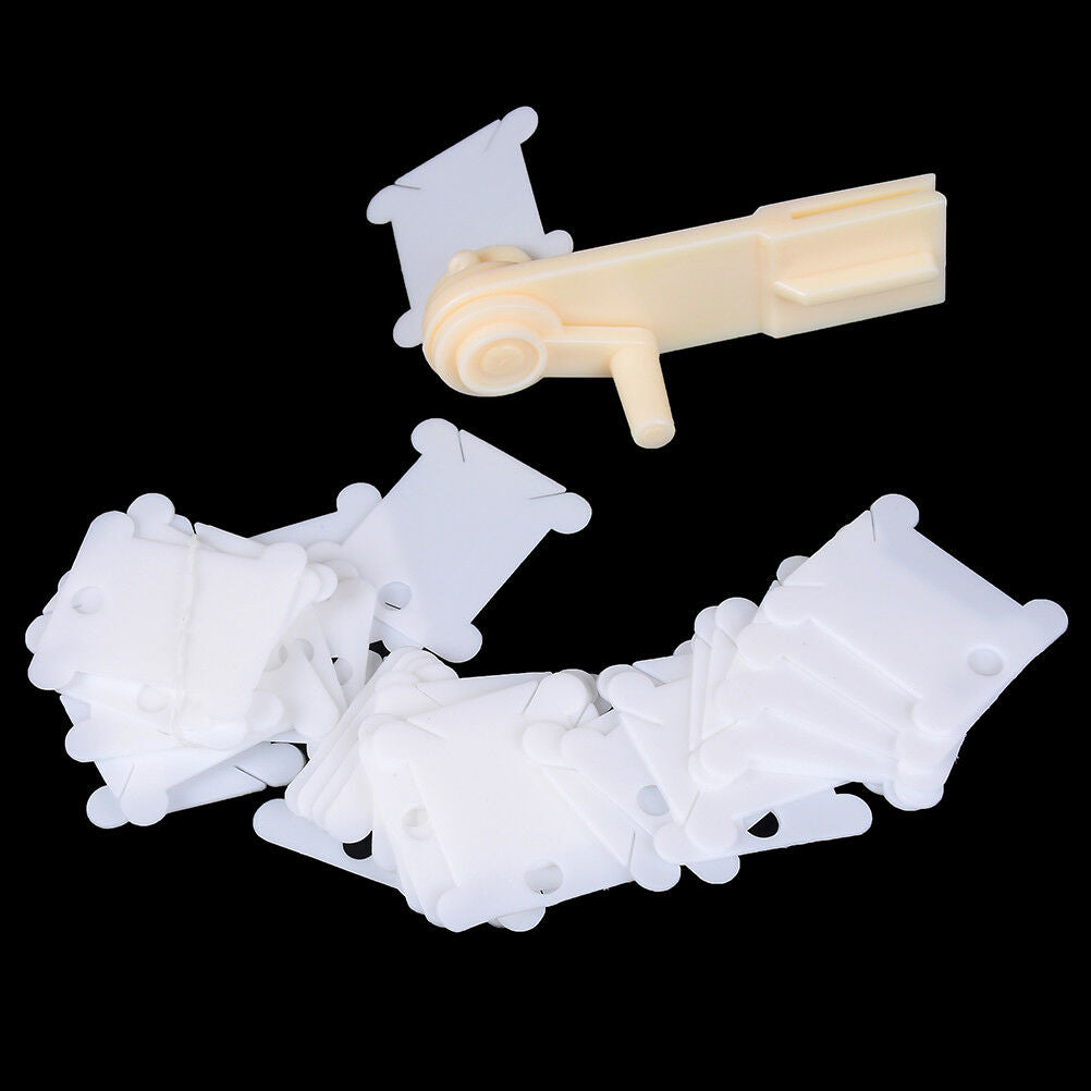 String winder&30pcs plastic embroidery floss&craft thread bobbins for stora BDAU