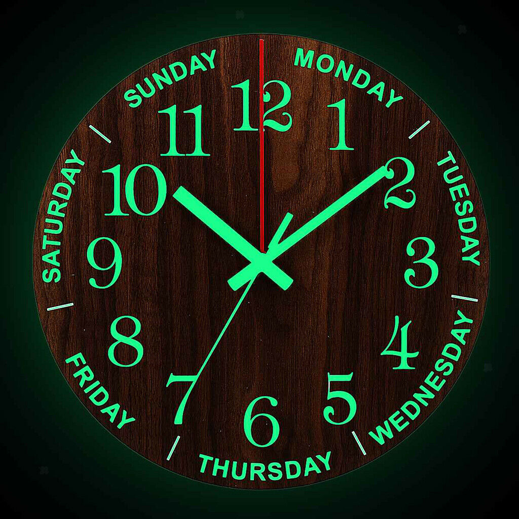 Wooden 30cm 12'' Wall Clock Silent Home Office Minimalism Round Bedroom