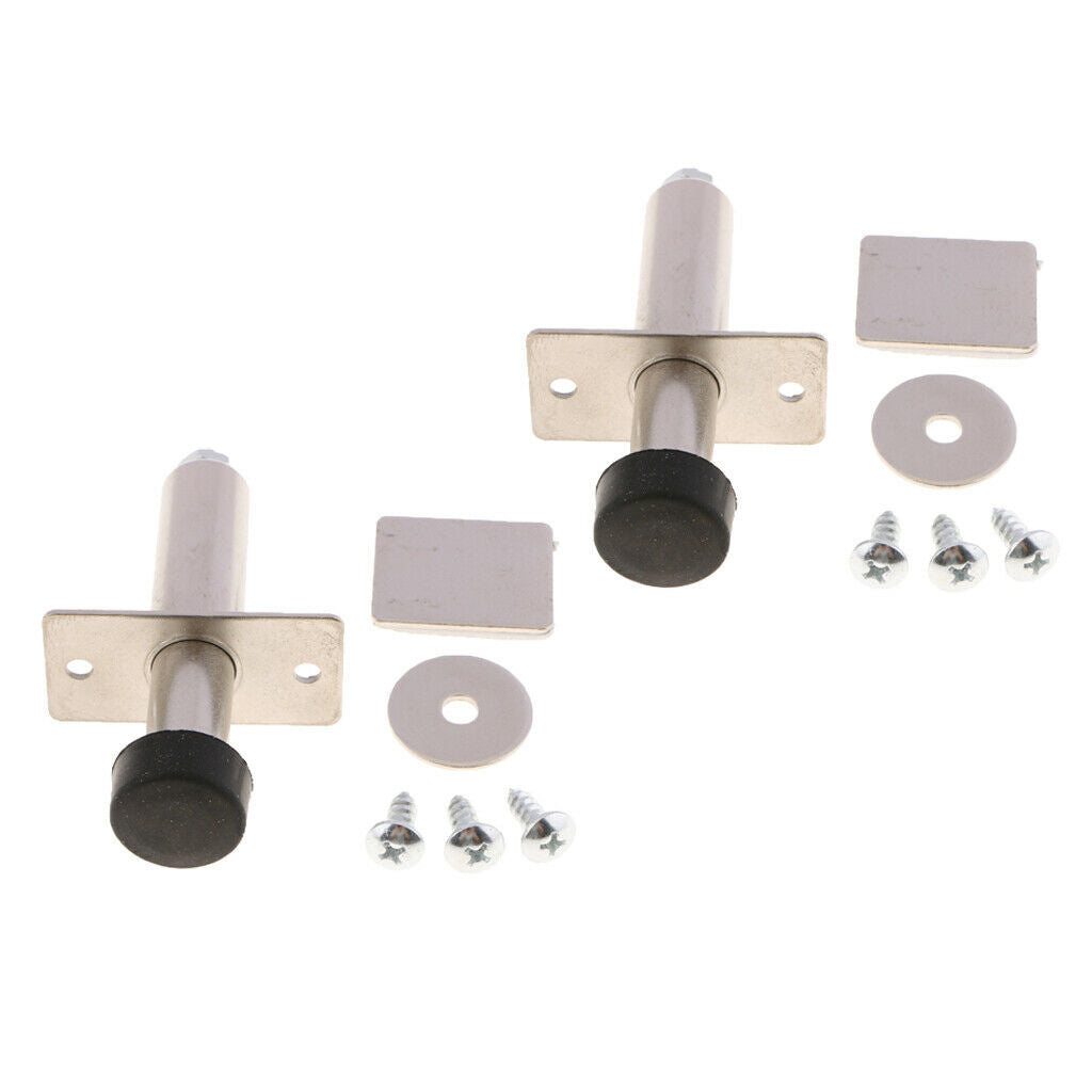 2Pieces Stainless Chrome Car Door Popper Lock Pin Complete Solenoid Shaved