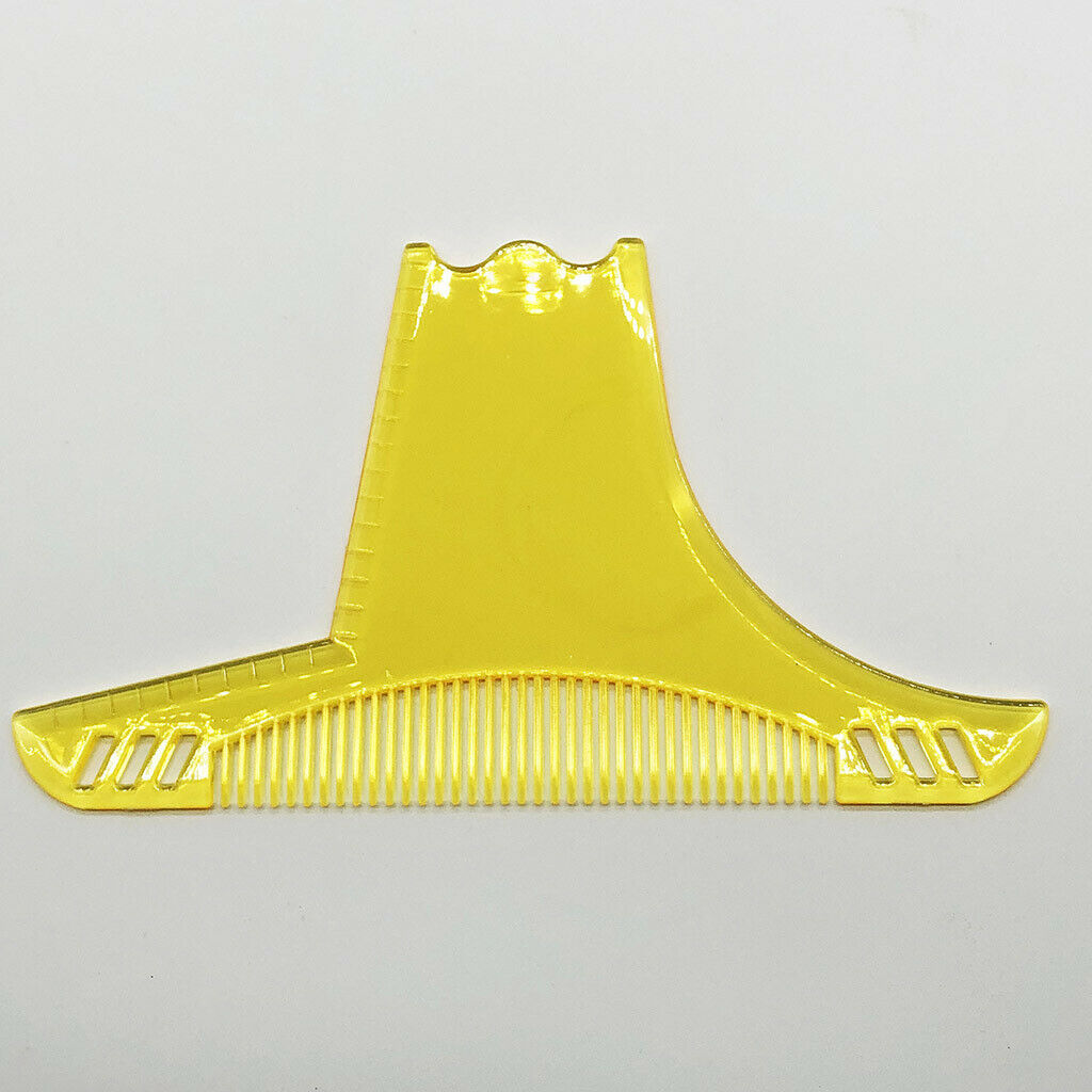 Beard Shaping Template w/Inbuilt Comb Beard Combs Facial Hair Care Yellow