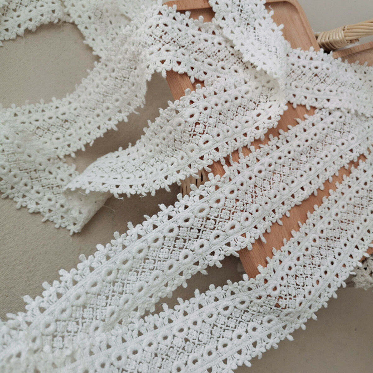 100cm Floral White Lace Bridal Wedding Trim Ribbon Cotton Crochet Accesories