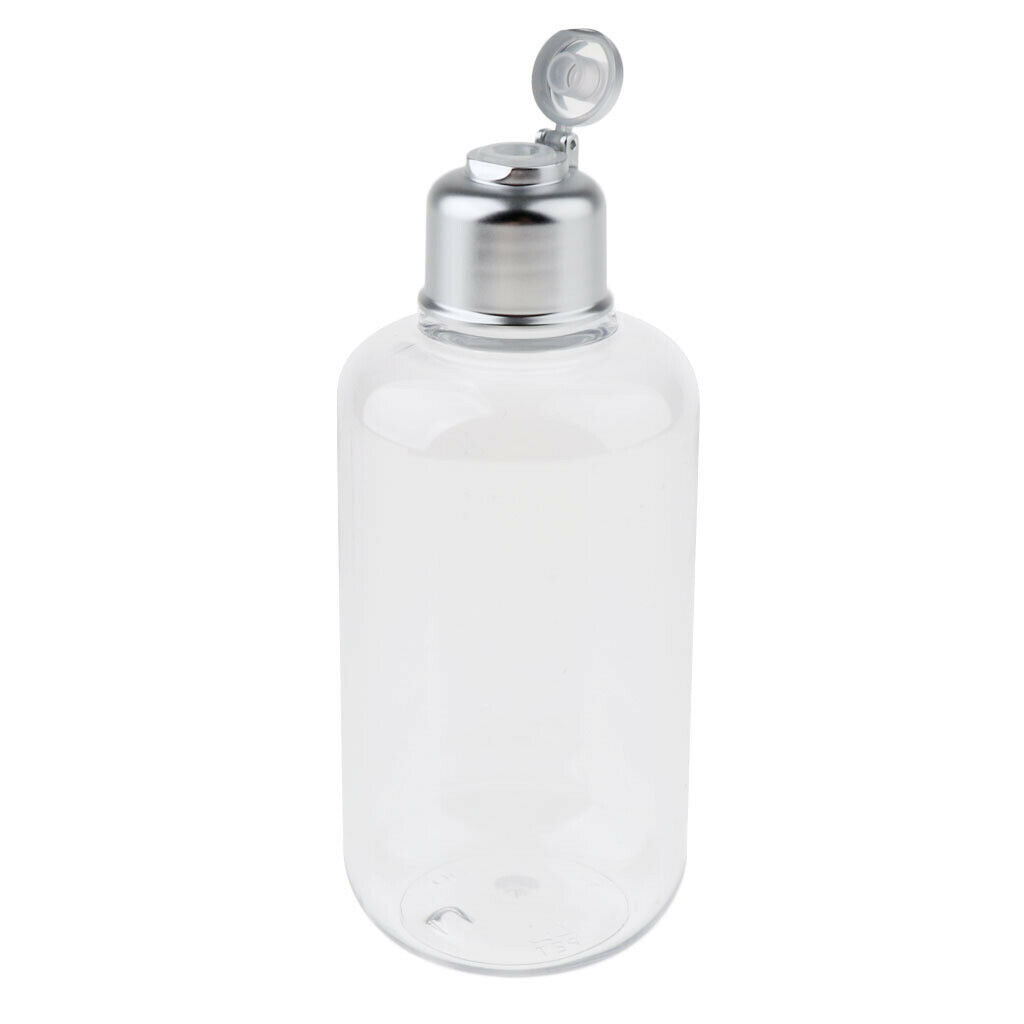 3pcs Empty PET Plastic Bottle with Flip Lid Refillable Container Clear 200ml