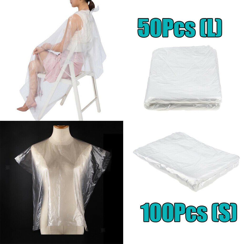 150 pieces Disposable Hair Cutting Capes Clear Salon Gown for Barber Shop