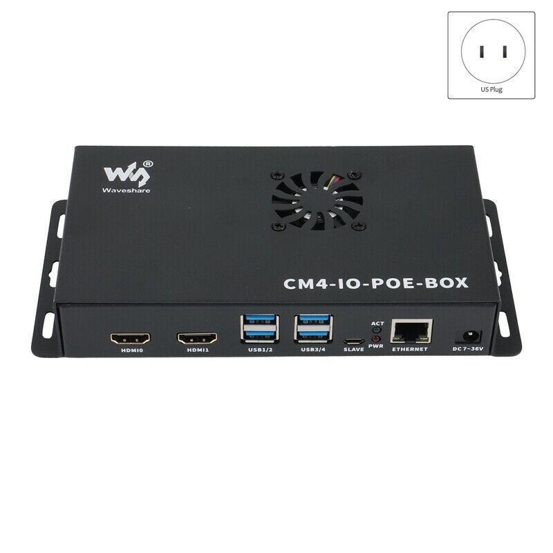 Waveshare PoE Mini-Computer for Raspberry Pi Compute Module 4 CM4, with Metal Z6