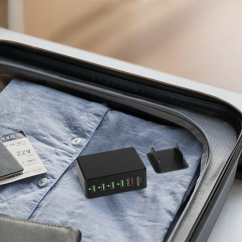 6 MultiPort Device USB Fast Charging Station QC3.0 Phone US Plug Charger Adapter