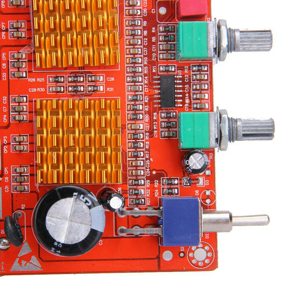 Adjustable PCB Board Digital Amplifier Module 2.1 Channel 12V-25V 80HZ-500HZ
