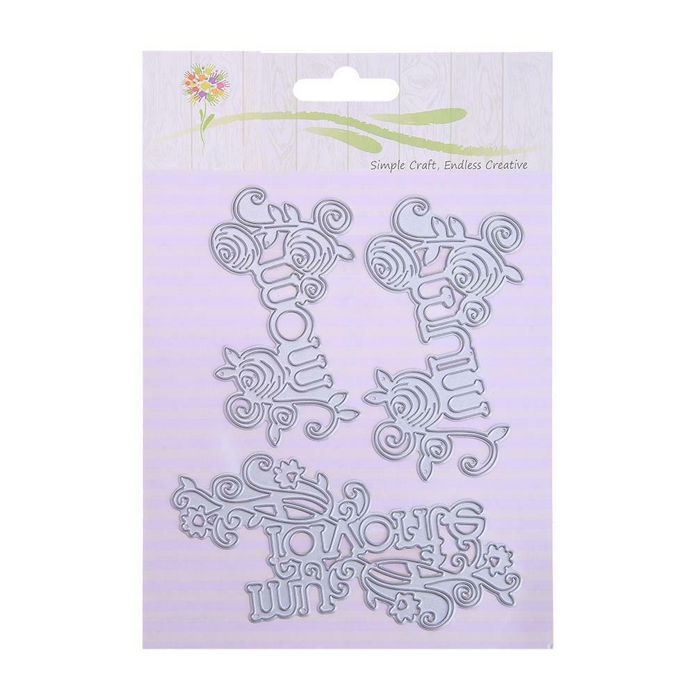 3pcs/set Mother's Day Metal Cutting Die Stencil DIY Scrapbooking Album Card @