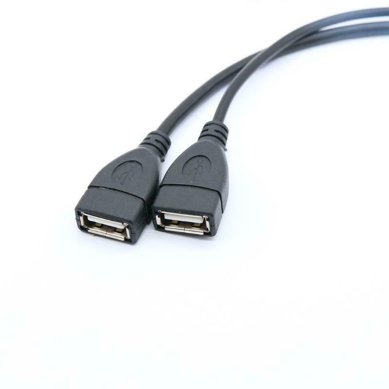 Universal USB Splitter Y Cable 1 Male to 2 Female Extension Cord Connector