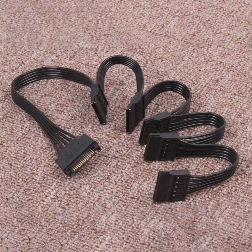 SATA Power 15 Pin 1 Male To 5 Female Splitter Hard Drive Adapter Cable HDD SSD