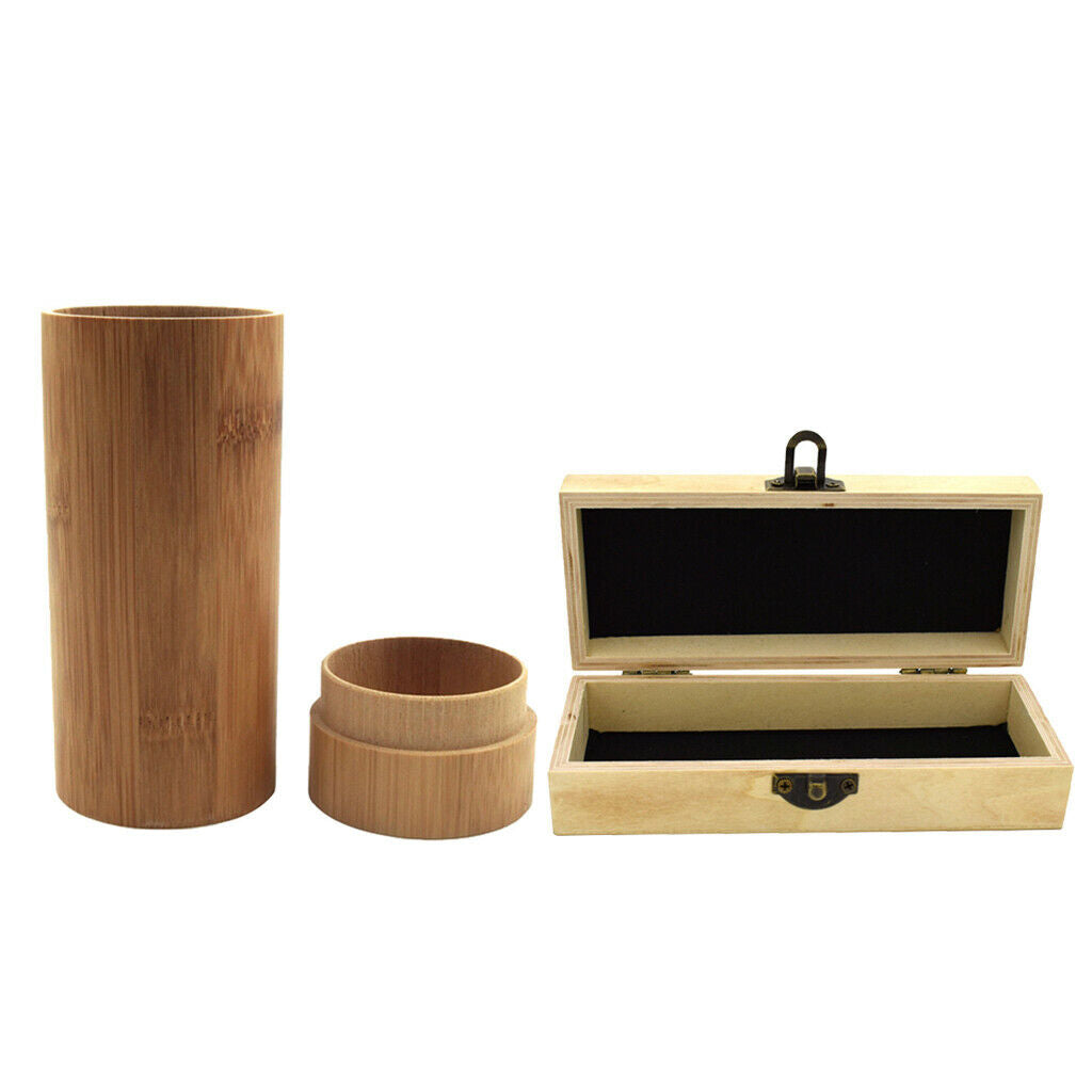 2Pcs Portable Retro Natural Wooden Sunglasses Eyeglass Box Pretector Holder