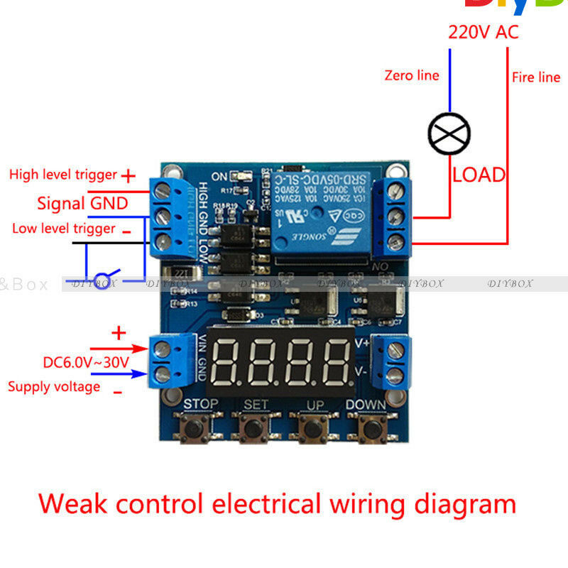 Adjustable 6-30V Relay Module 1-Channel Trigger Delay Cycle Timer Circuit Switch