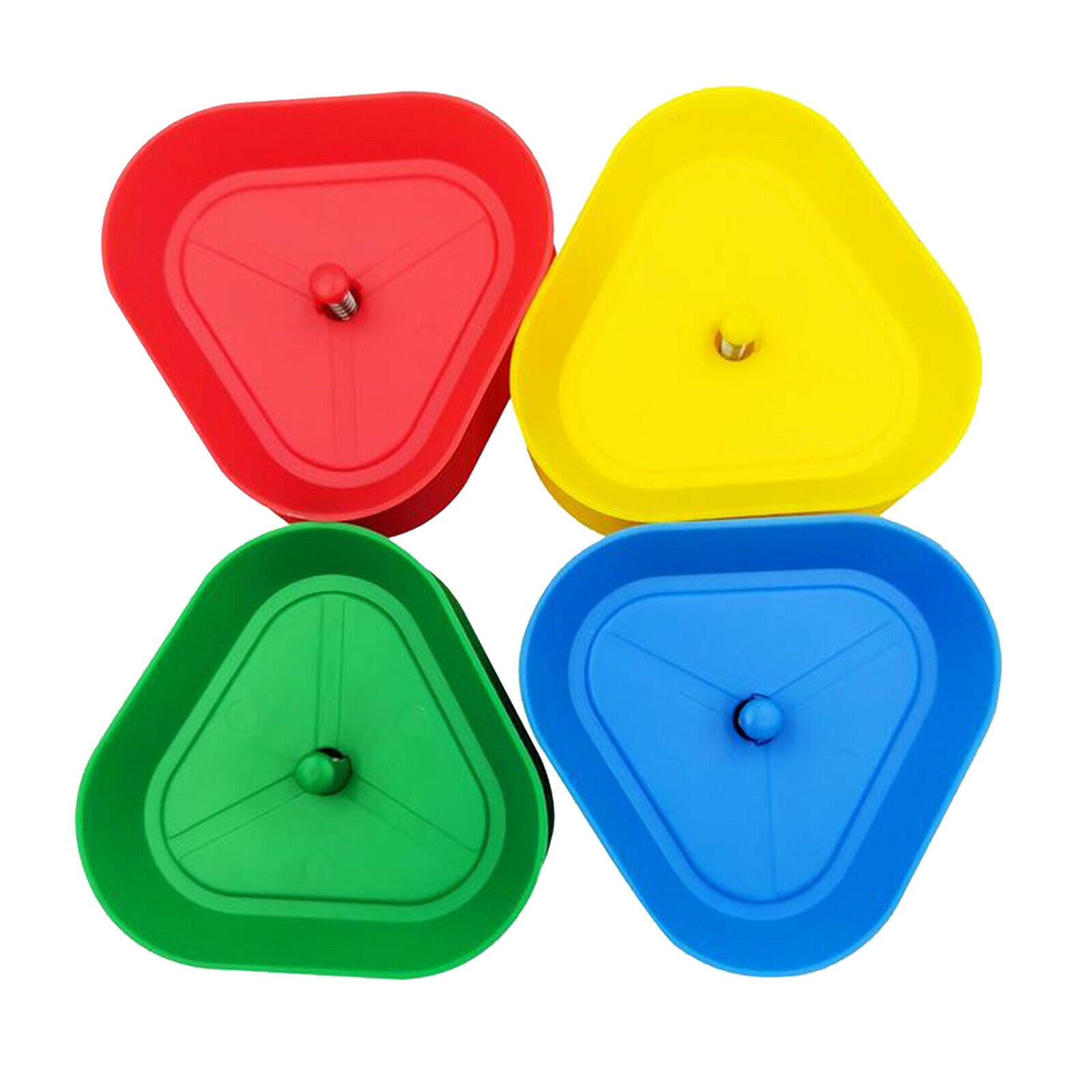 Set of 4 Triangle Shaped Playing Card Holder Rack Red Blue Green Yellow