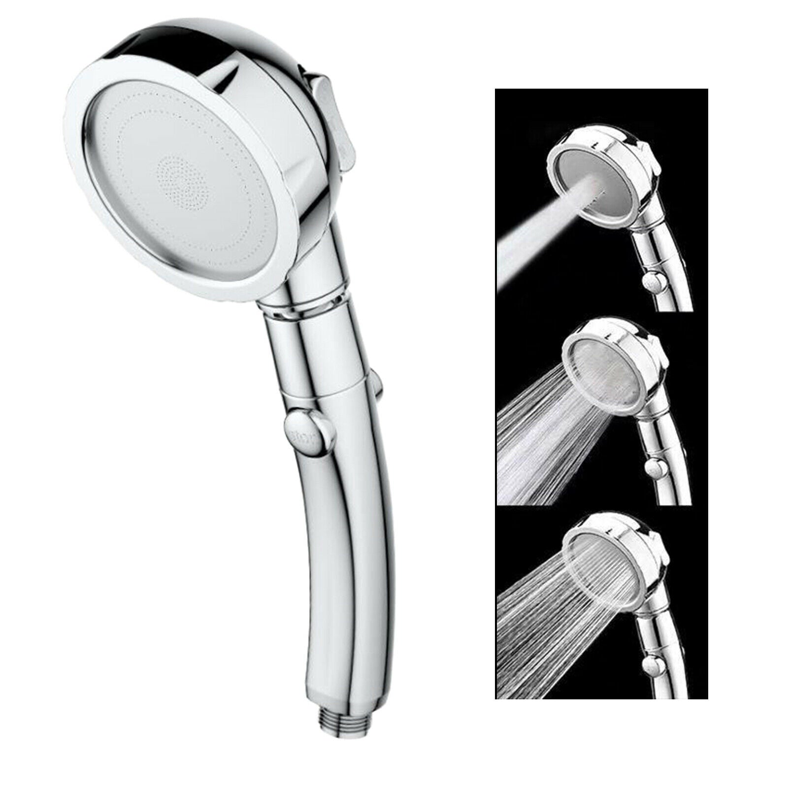 Bathroom High Pressure Spa Fixed Showerhead 360 Rotation One-button Switch